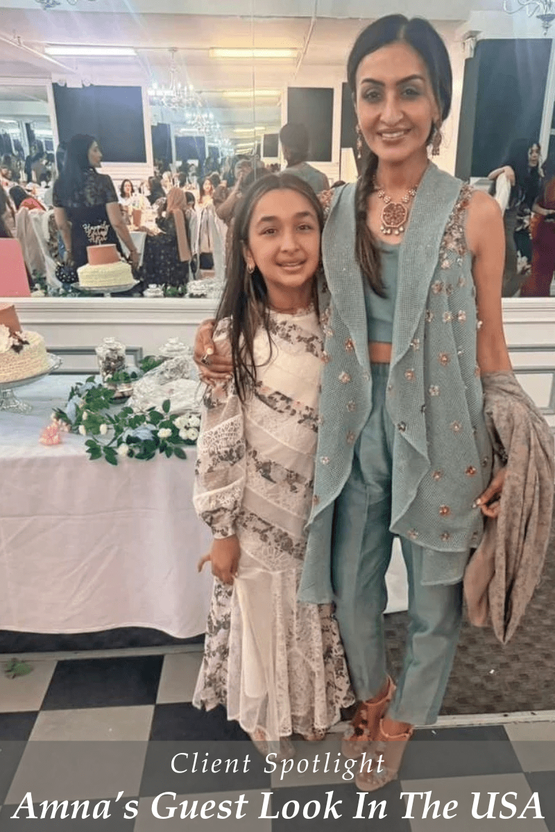 Client Diaries: Amna's Indo-Western Outfit for Wedding Guests in the USA - Fabilicious Fashion