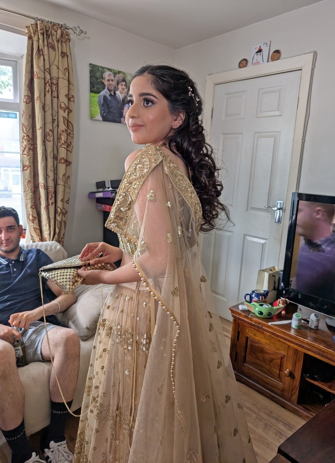 Client Diaries: Gold Prom Lehenga by Anisha Shetty (UK) | Fabilicious ...