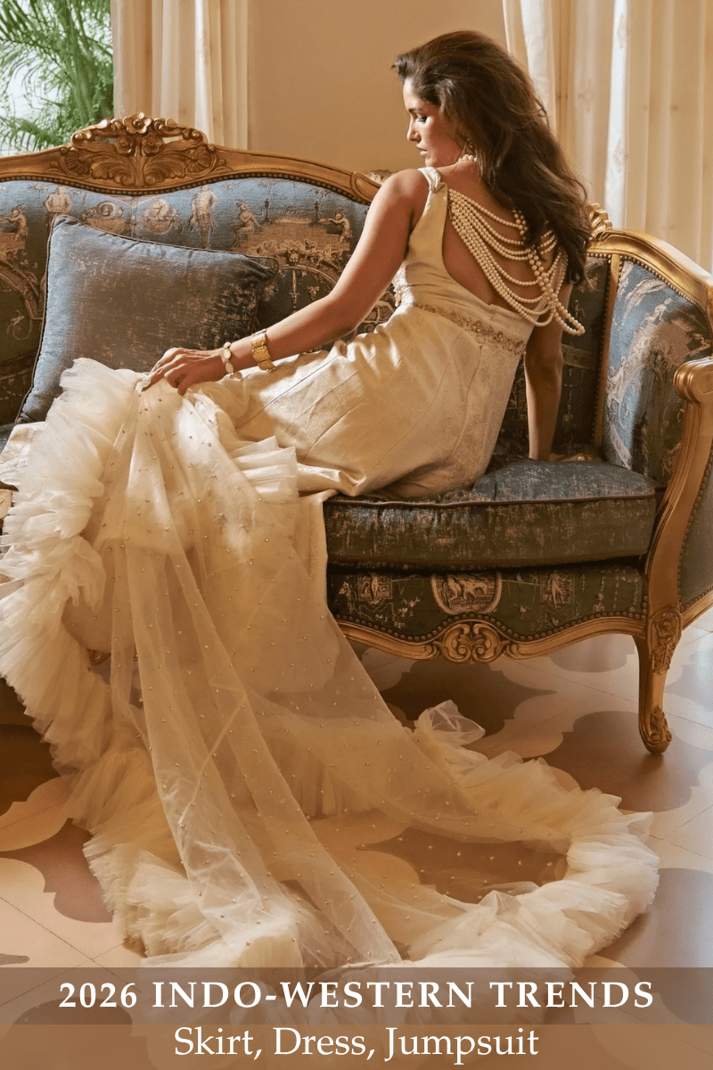 Current Indowestern Trends: Drape Skirts, Dresses and Jumpsuits - Fabilicious Fashion