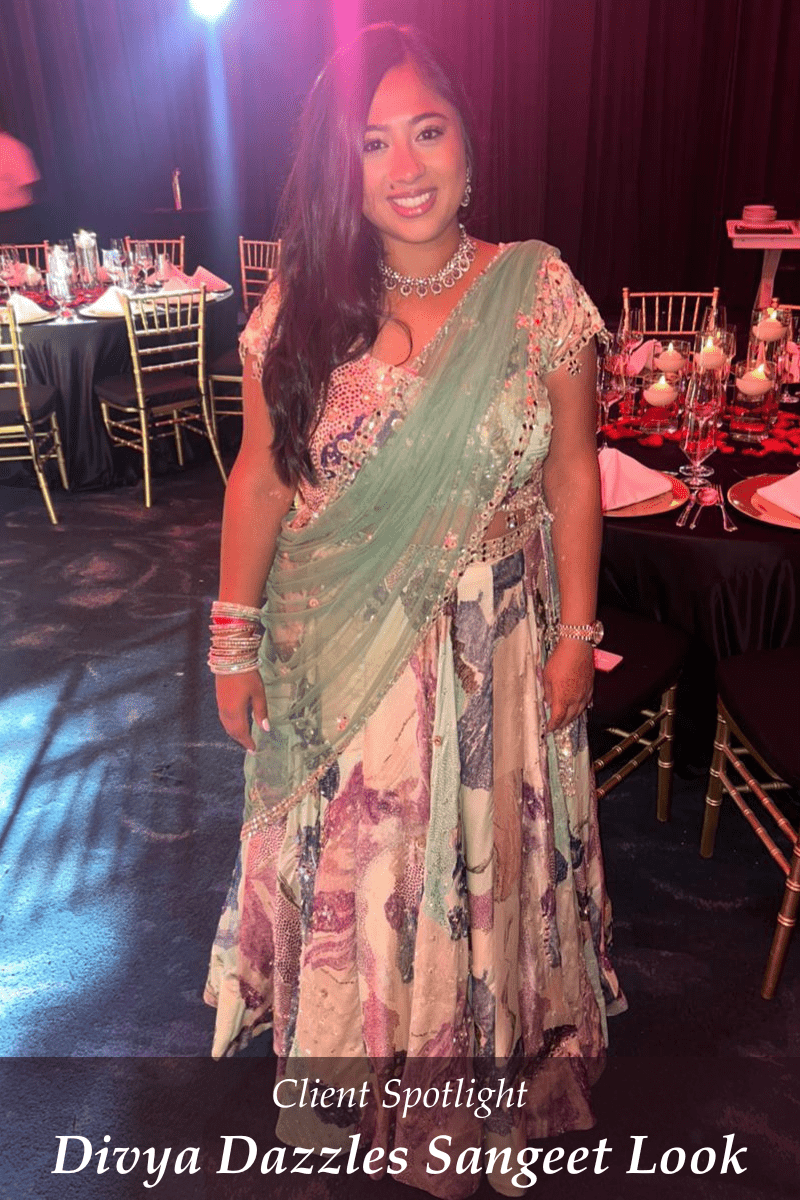 Divya Daswani Shines in a Stunning Printed Sangeet Lehenga - Fabilicious Fashion