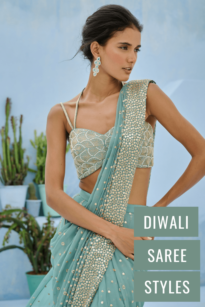 Diwali Saree Styles 2025 – Pre-Draped & Embroidered Designer Sarees - Fabilicious Fashion