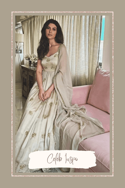 Elnaaz Norouzi Glows in Grey Anarkali by Ease — Eid Perfection