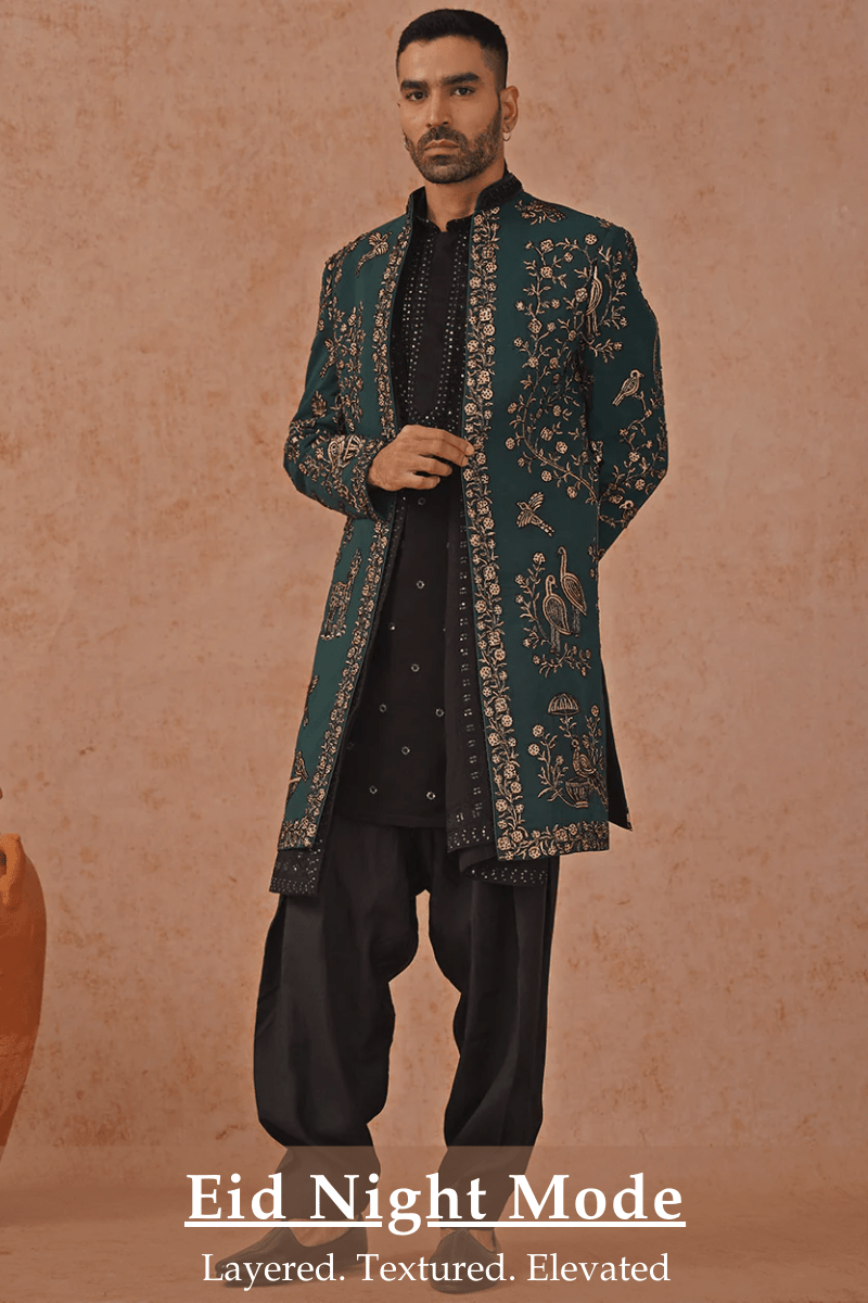 Evening Eid Looks for Men: Jackets, Texture & Deep Tones - Fabilicious Fashion