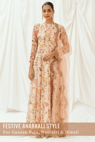 Festive Anarkali Styles for Ganesh Puja, Navratri & Diwali