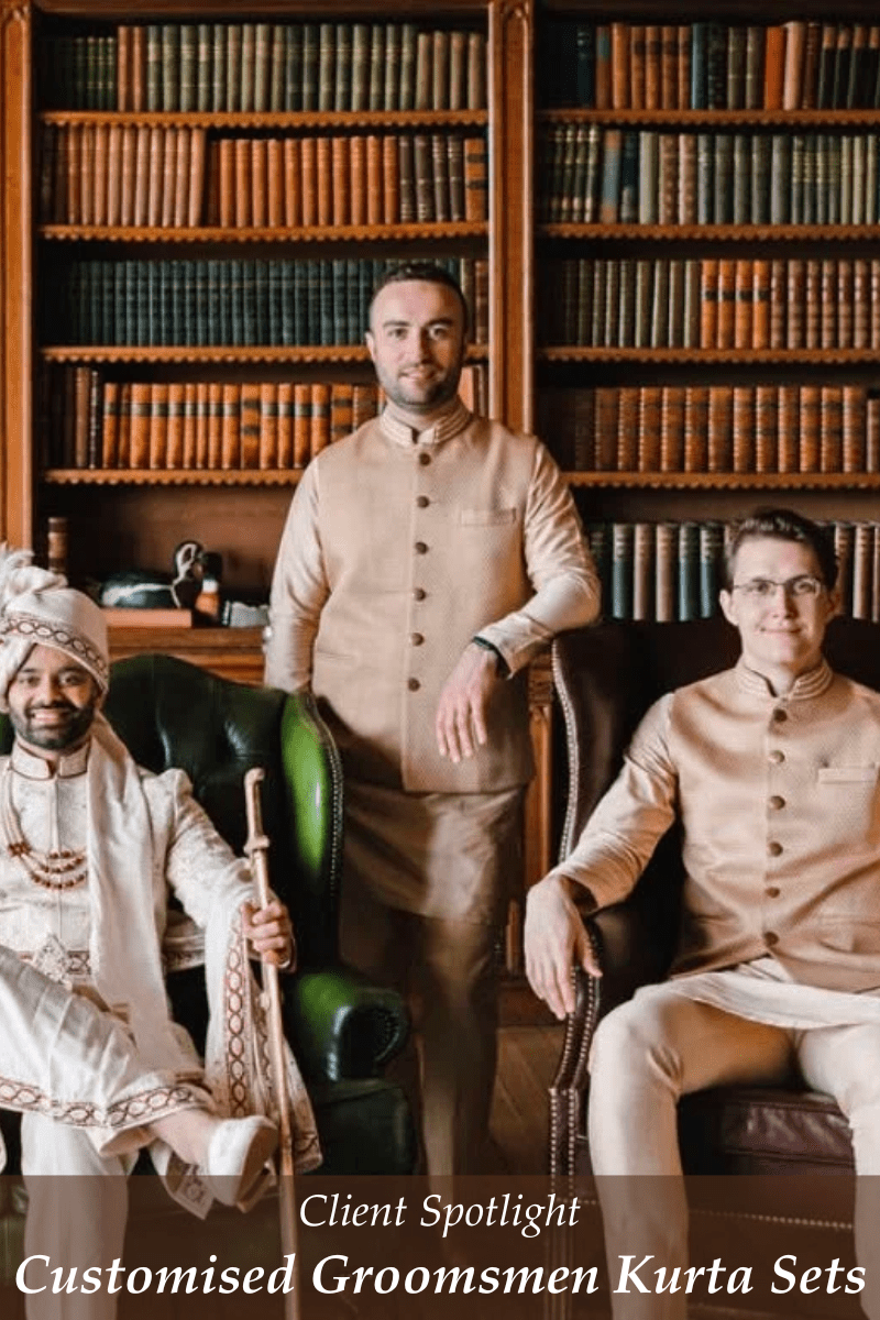 Groomsmen Kurta Set: Customised Kurta Jacket Sets for a UK Wedding - Fabilicious Fashion