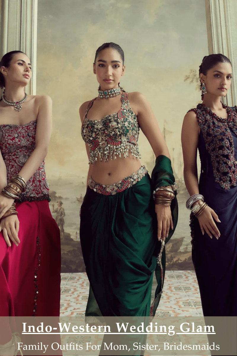 Indo-Western Outfits for the Wedding Family — Sister, Mother and Bridesmaids - Fabilicious Fashion