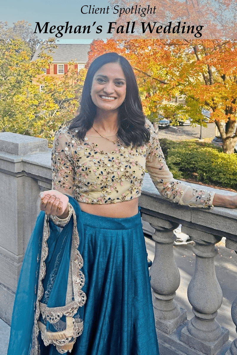 Meghan’s Teal Lehenga for Washington Fall Wedding - Fabilicious Fashion