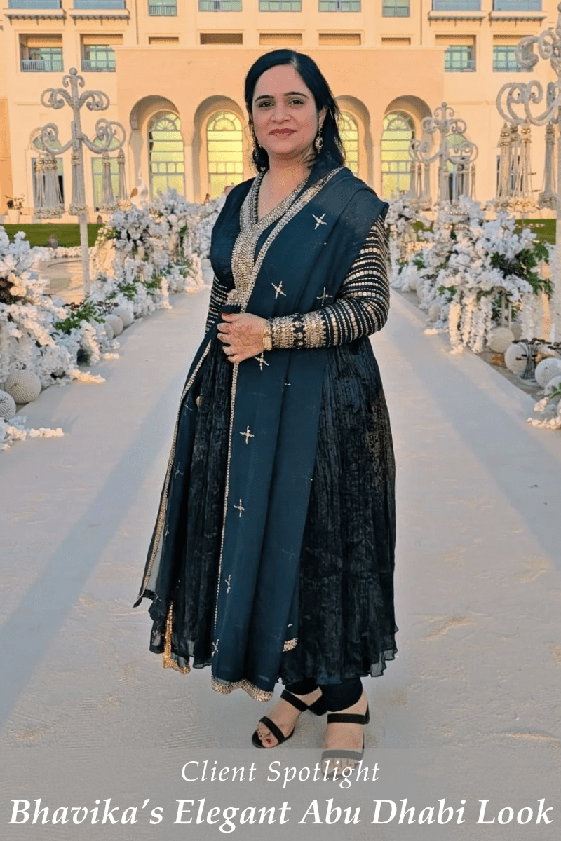 Nidhika Shekhar Anarkali Style: Bhavika Valecha’s Family Wedding Look in Abu Dhabi - Fabilicious Fashion