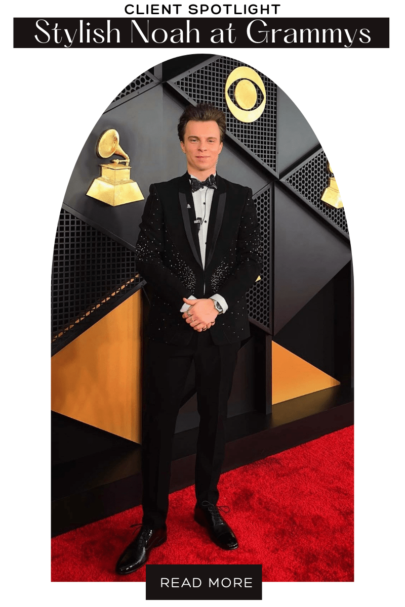 Noah Strykes Stuns at the Grammys in a Made-to-Measure Black Tuxedo - Fabilicious Fashion