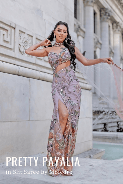 Payalia’s Fabilicious Look in Moledro Slit Saree