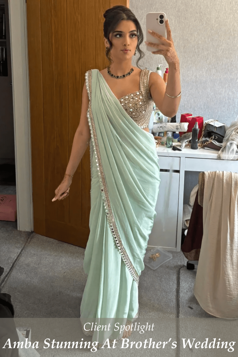 Pre-Draped Saree for a Brother's Wedding | Amba's Story - Fabilicious Fashion
