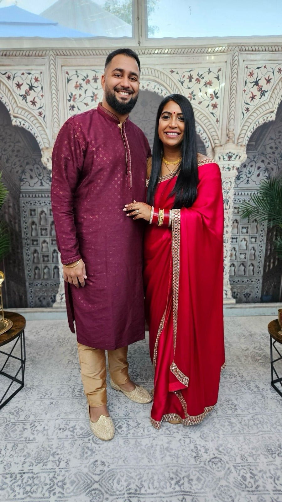 Rajni Farmah Shines at Family Wedding in a Stunning Vani Vats Red Saree - Fabilicious Fashion