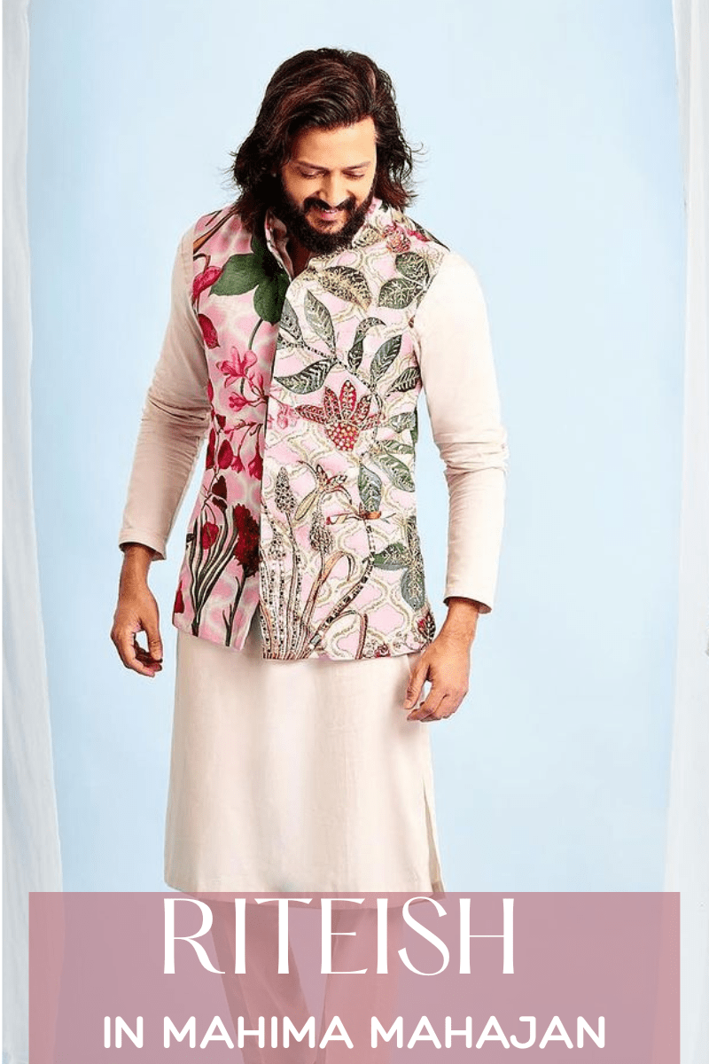 Riteish Deshmukh in Mahima Mahajan The Ultimate Sangeet Outfit for Men - Fabilicious Fashion