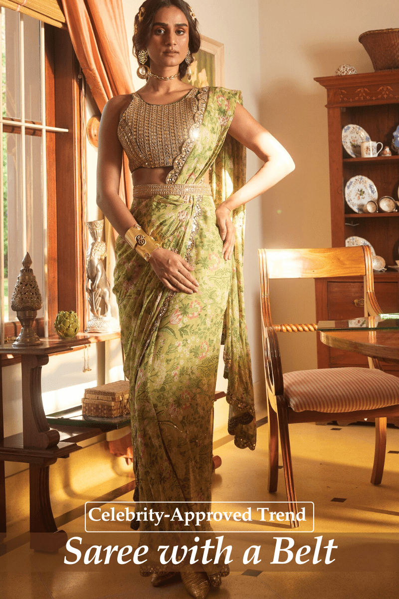 Saree with a Belt: Celebrity-Approved Trend You Can Try Too - Fabilicious Fashion