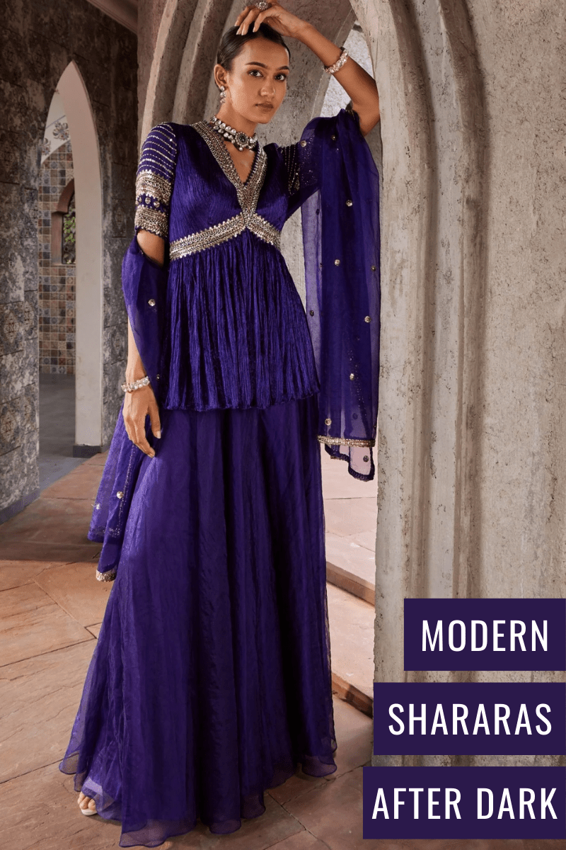 Shararas for Cocktail Nights: Modern Silhouettes with Evening Elegance - Fabilicious Fashion