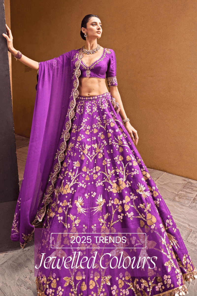 Shopping for Indian Wedding Wear Online? Jewel-Toned Lehengas You’ll Love - Fabilicious Fashion