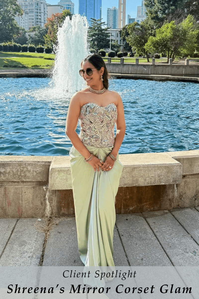 Shreena Shines in a Mirror-Work Corset Indowestern Style - Fabilicious Fashion