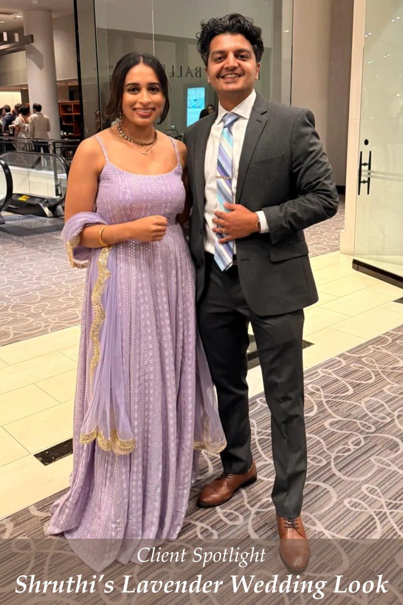 Shruthi Maganti’s Elegant Lavender Anarkali Look at a Los Angeles Wedding Reception - Fabilicious Fashion