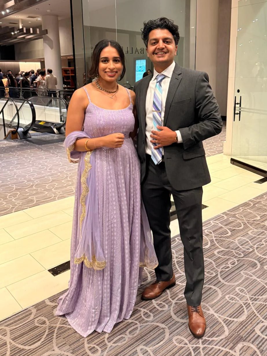 Shruthi Maganti’s Elegant Lavender Anarkali Look at a Los Angeles Wedding Reception - Fabilicious Fashion