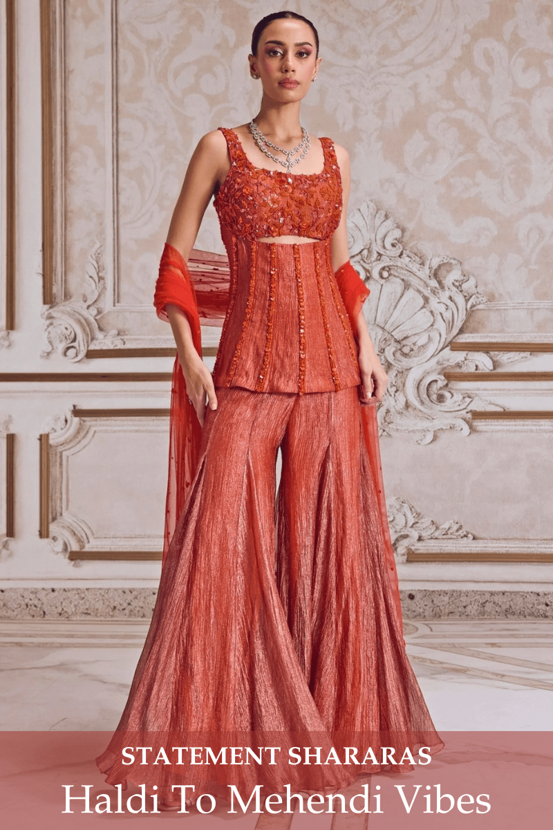 Statement Shararas for Haldi & Mehendi - Fabilicious Fashion