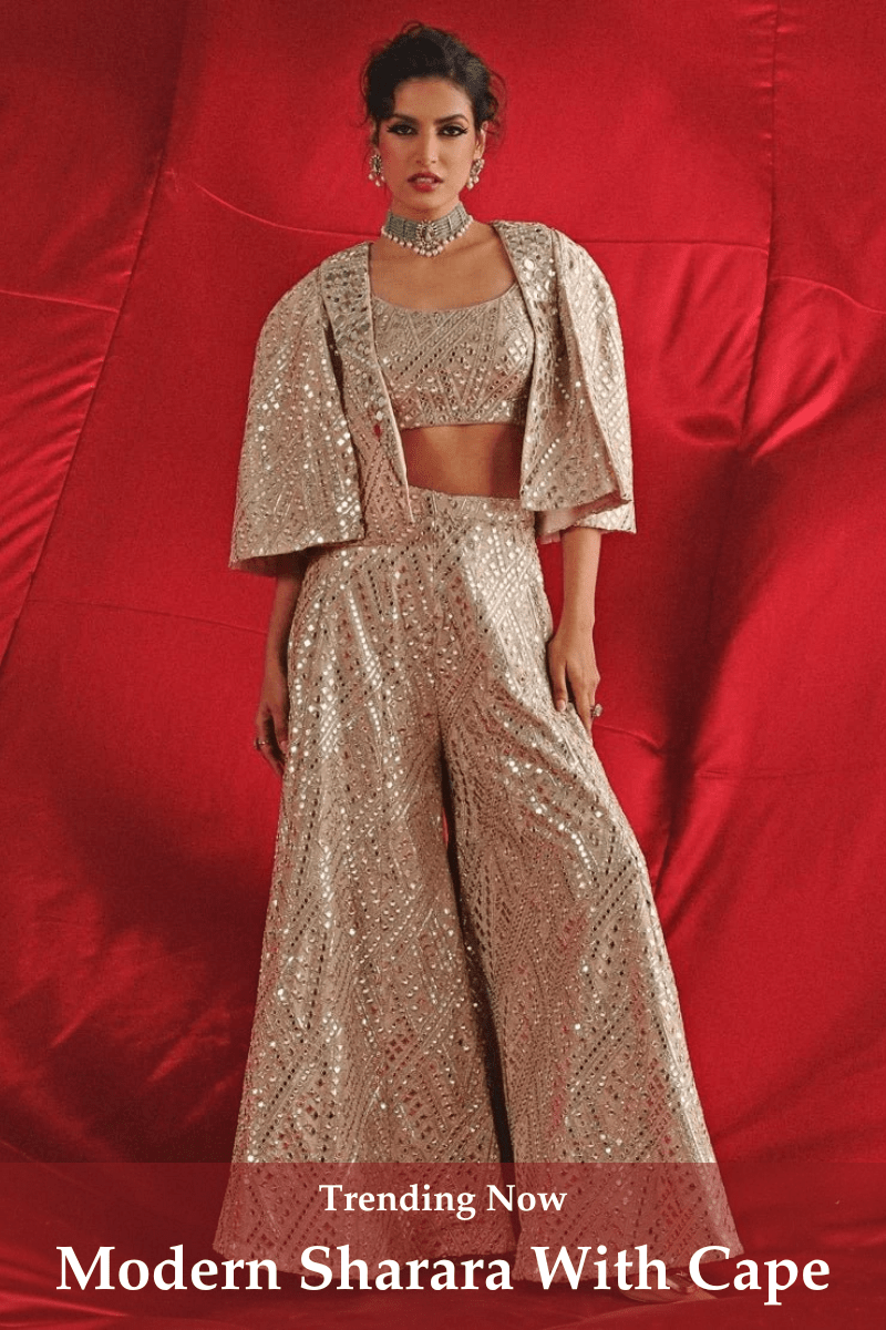 Trending Now – Festive Shararas with Modern Capes - Fabilicious Fashion