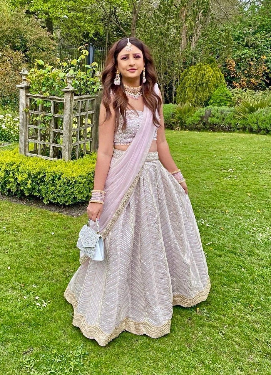Veesha Chohan’s Stunning Lilac Lehenga Look for a Family Wedding in Liverpool - Fabilicious Fashion