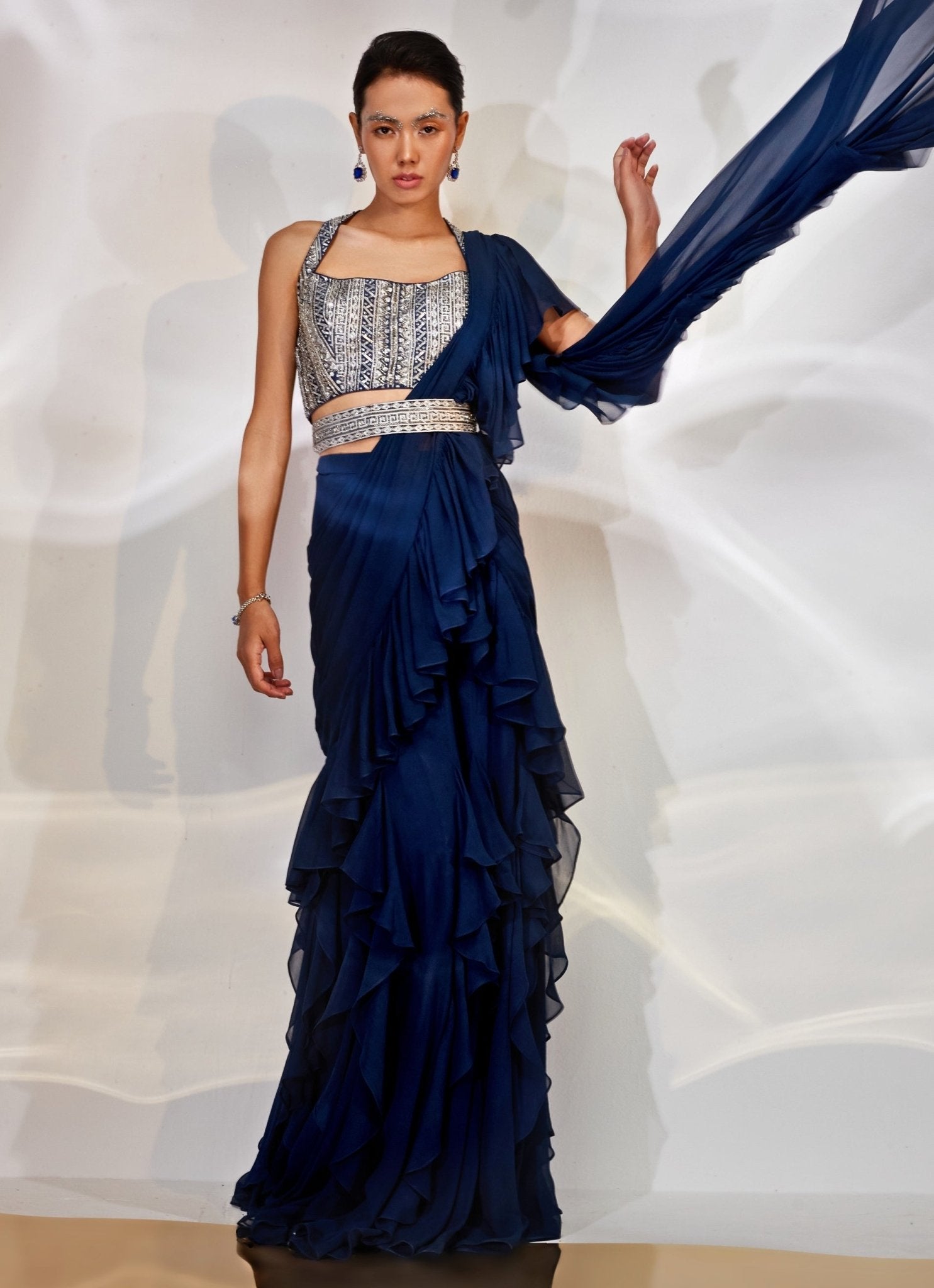 PREDRAPED SAREE - Fabilicious Fashion