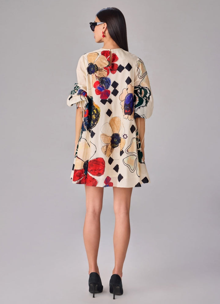 Multicolour Floral Print Shift Dress