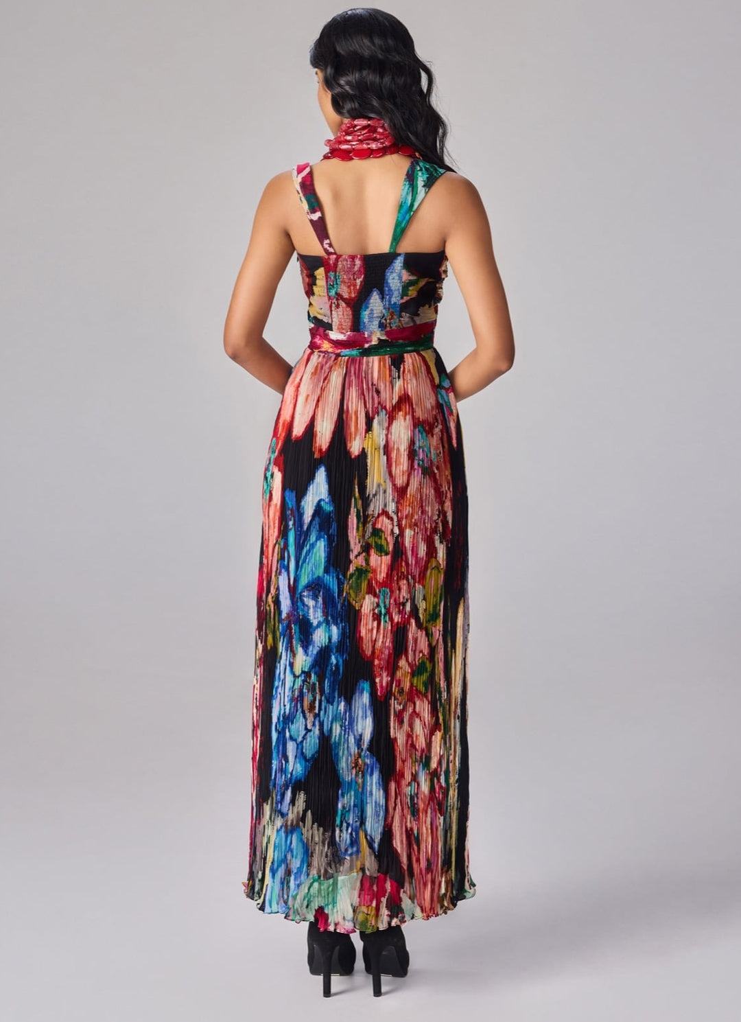 Multicolour Floral Print Maxi Dress