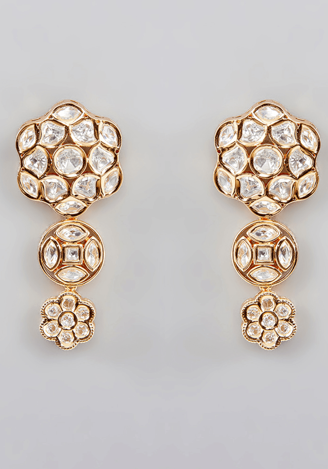 2 Line Kundan Necklace Set Zevar by Geeta - Fabilicious Fashion