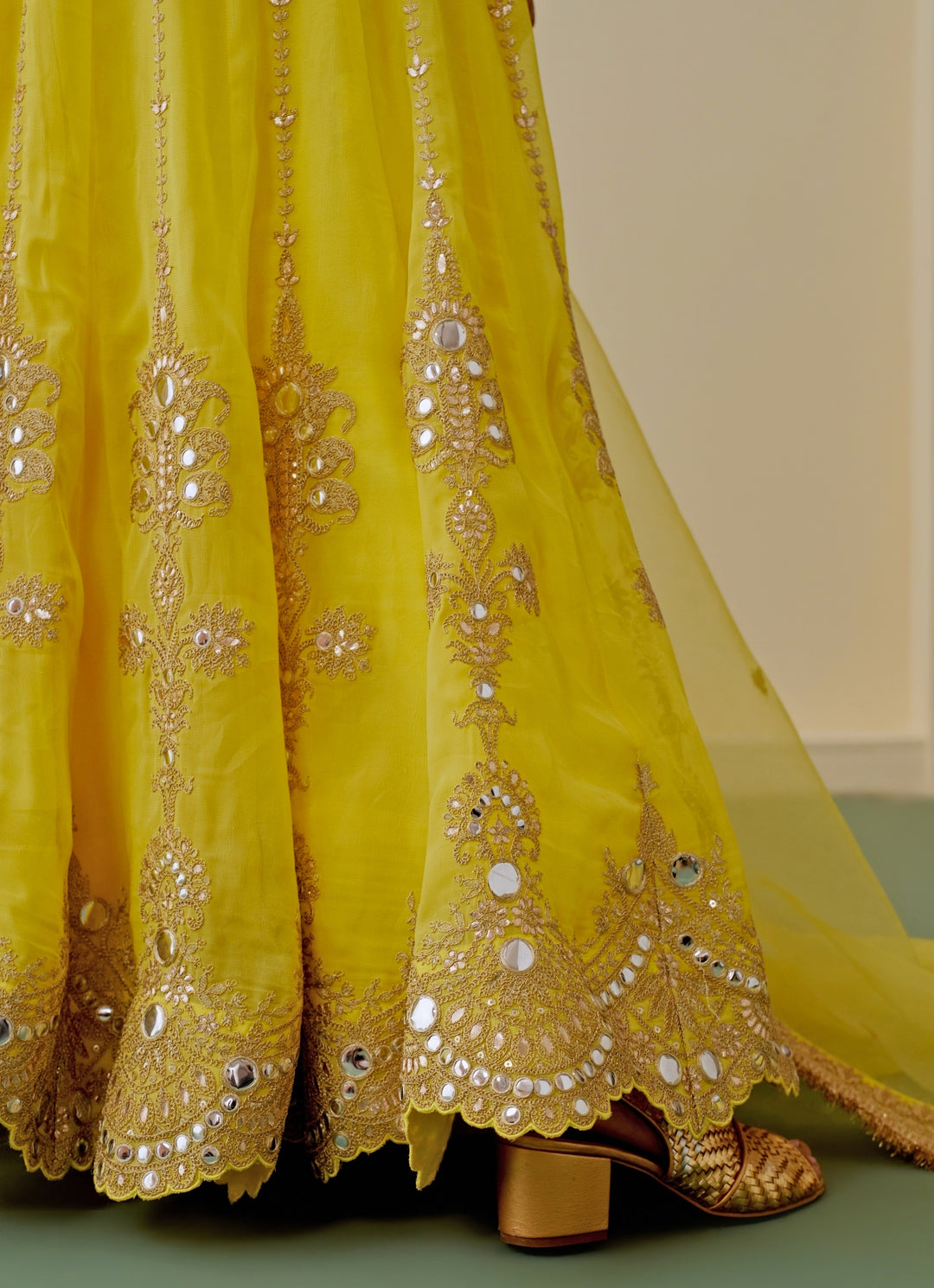 Yellow Georgette Anarkali Set