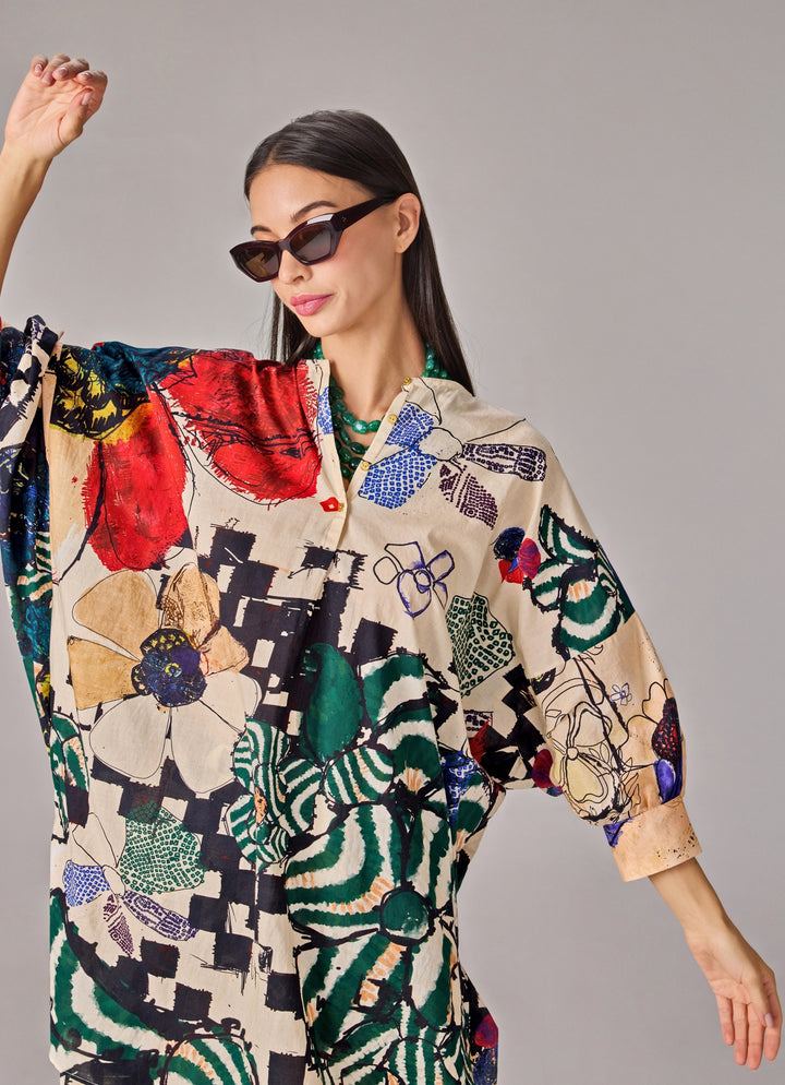 Multicolour Abstract Print Co Ord Set