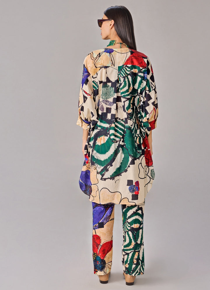 Multicolour Abstract Print Co Ord Set