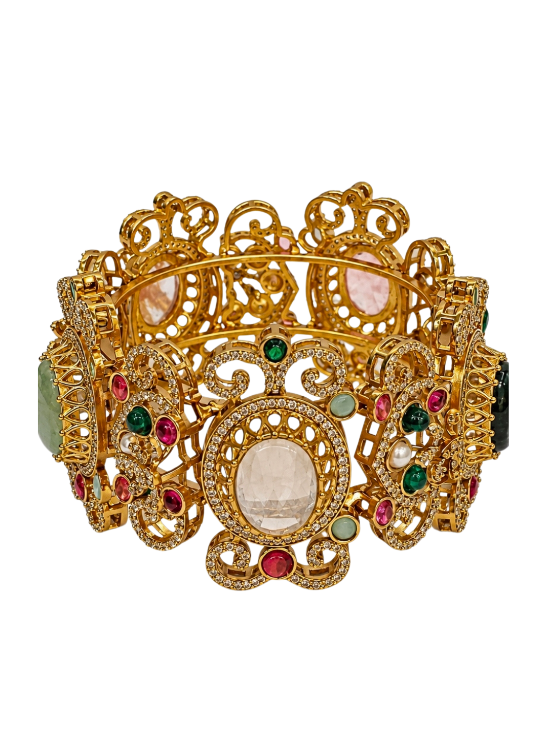 Multicolor Stone Ornate Bangle