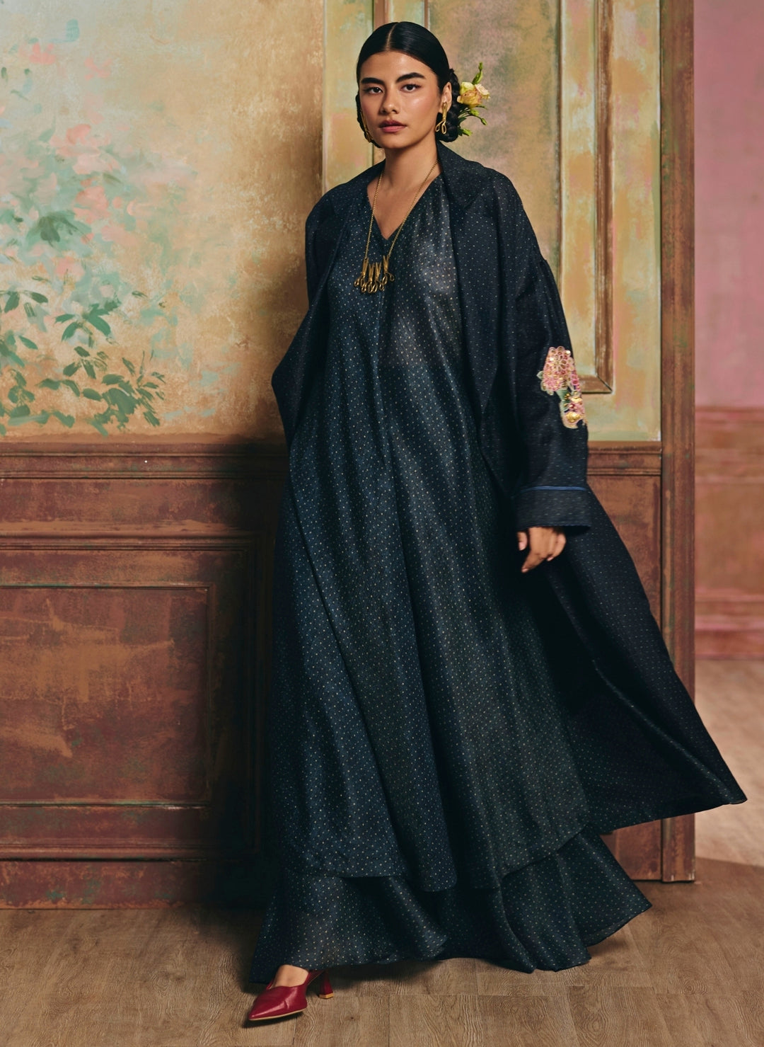 Blue Crush Kurta Pants Set With Jacket