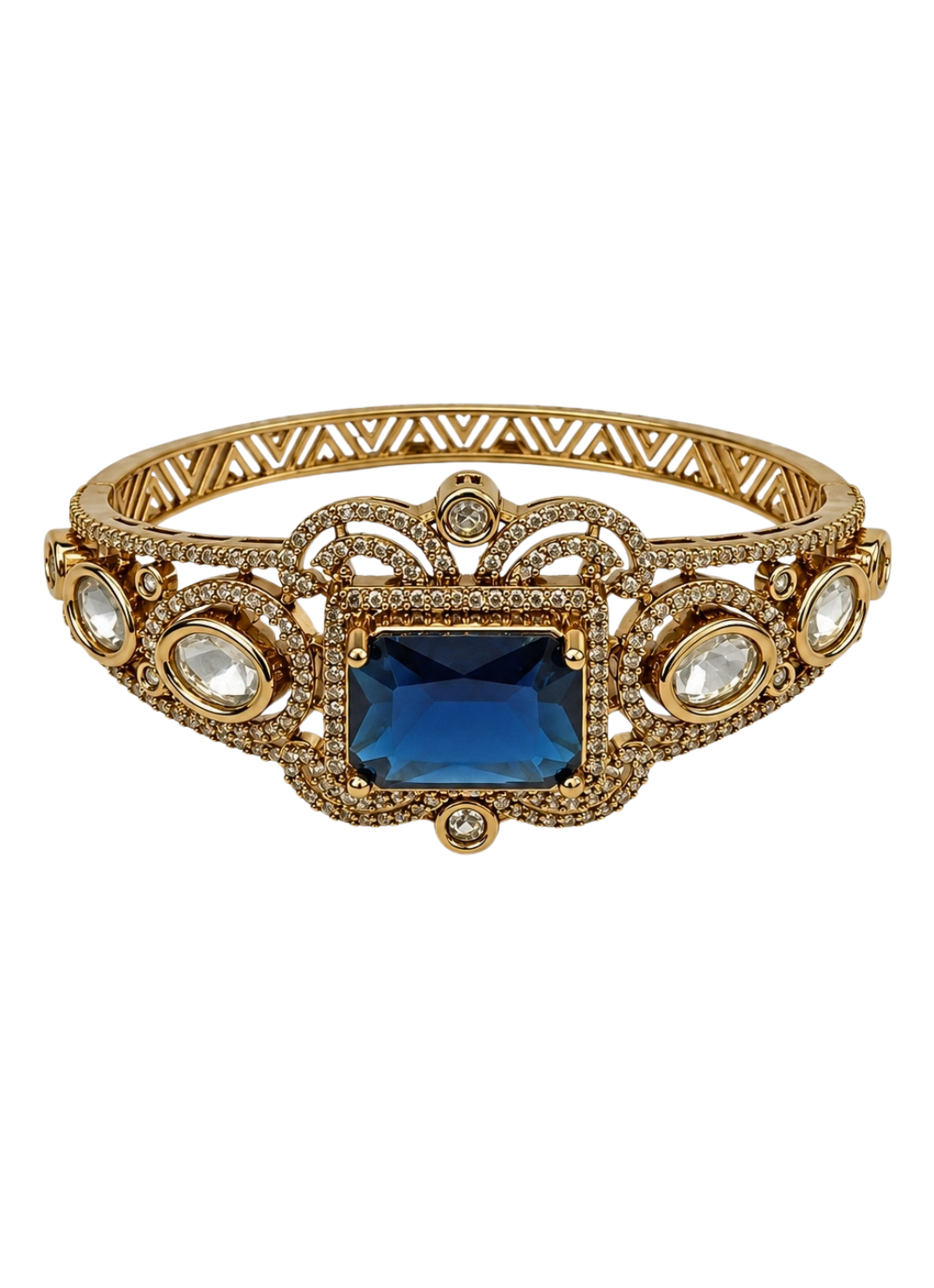 Gold Plated Sapphire Stone Kada