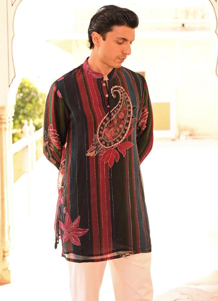 Multicolor Printed Organza Kurta
