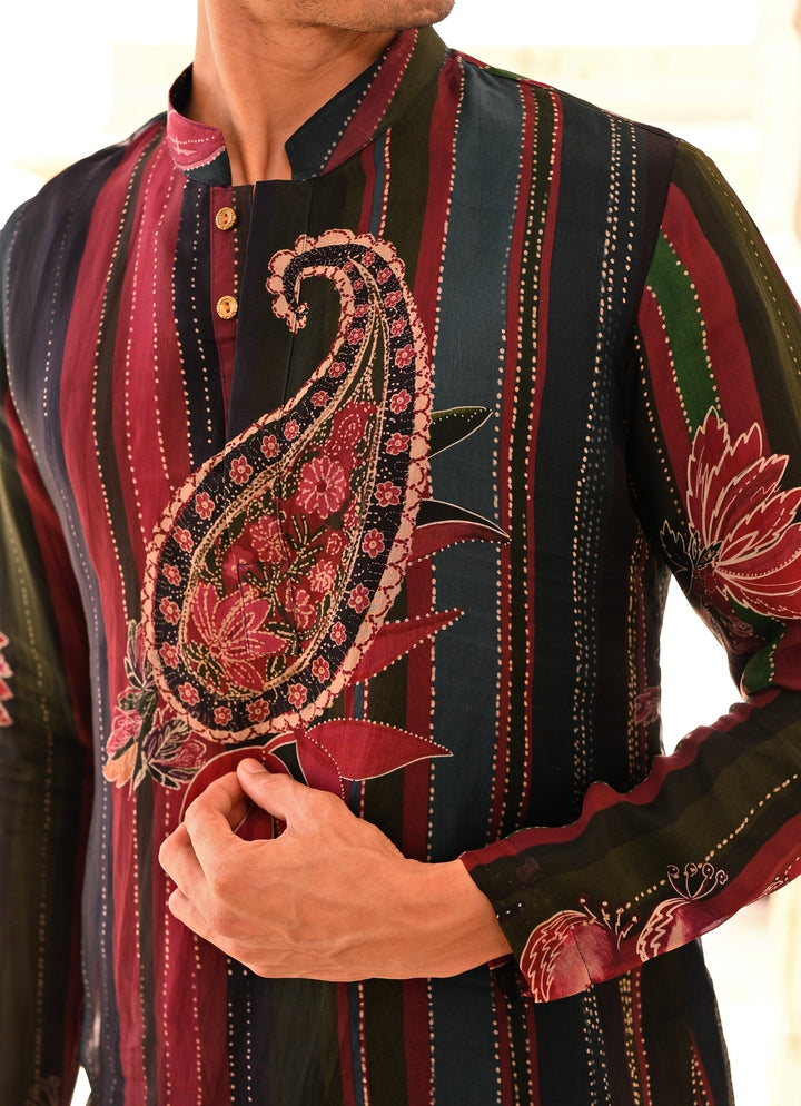 Multicolor Printed Organza Kurta