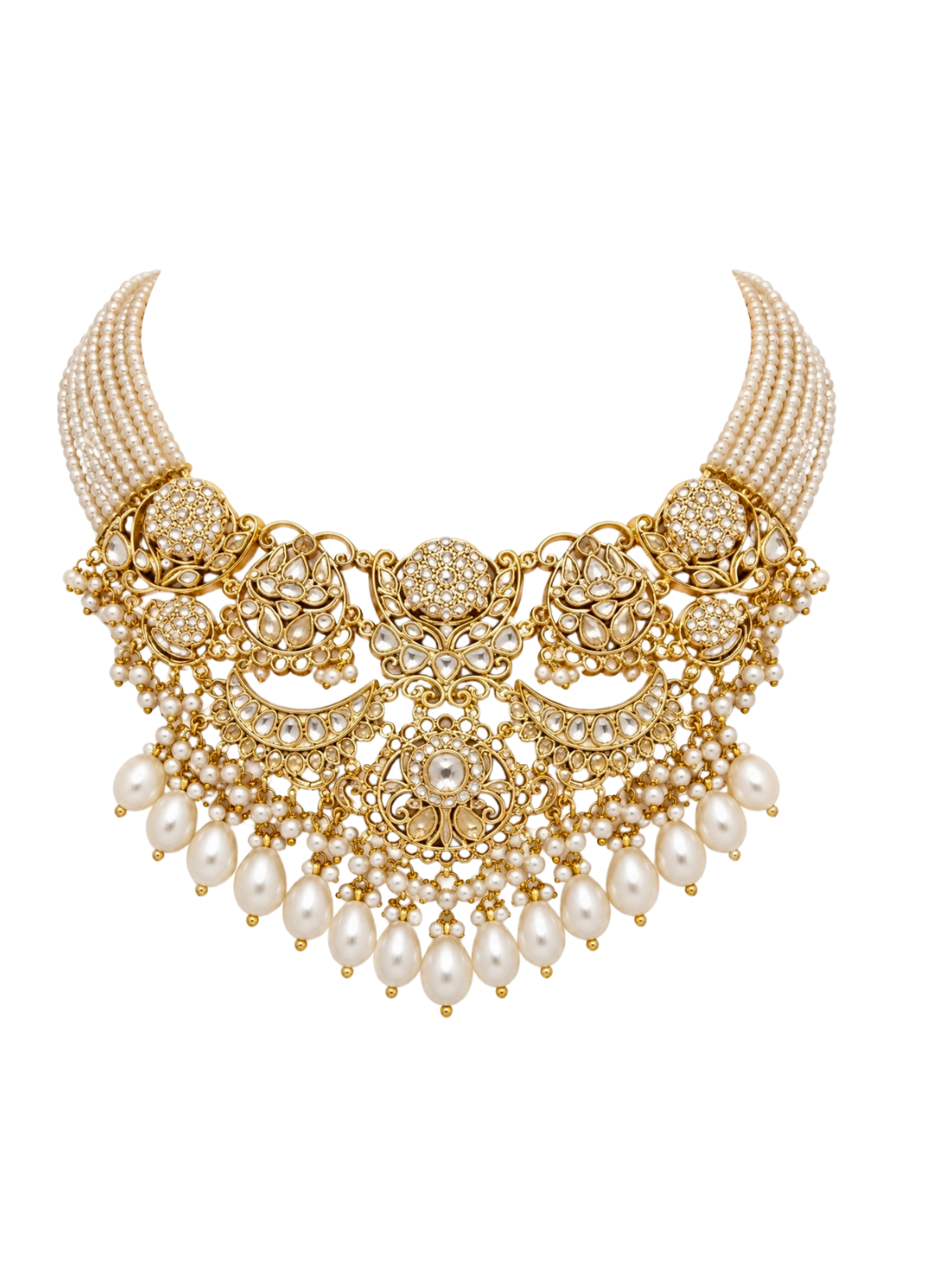 Pearl Kundan Layered Necklace Set