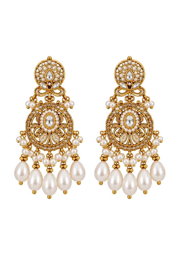 Pearl Kundan Layered Necklace Set