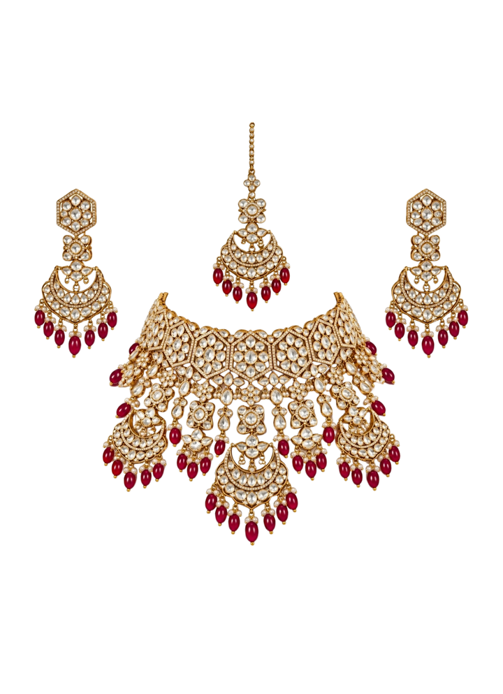 Ruby Kundan Bridal Necklace Set