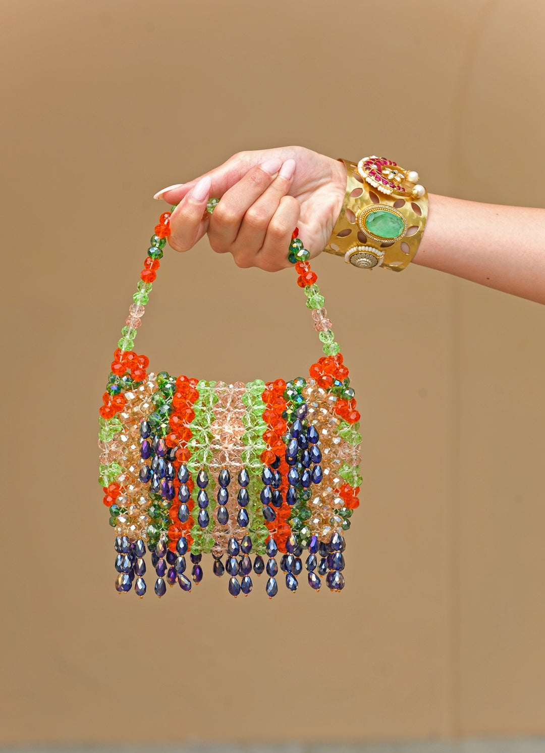 Multicolor Crystal Tassel Potli