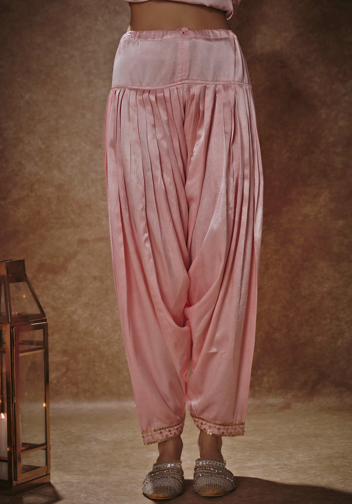 Blush Pink And Gold Kurta Salwar Set