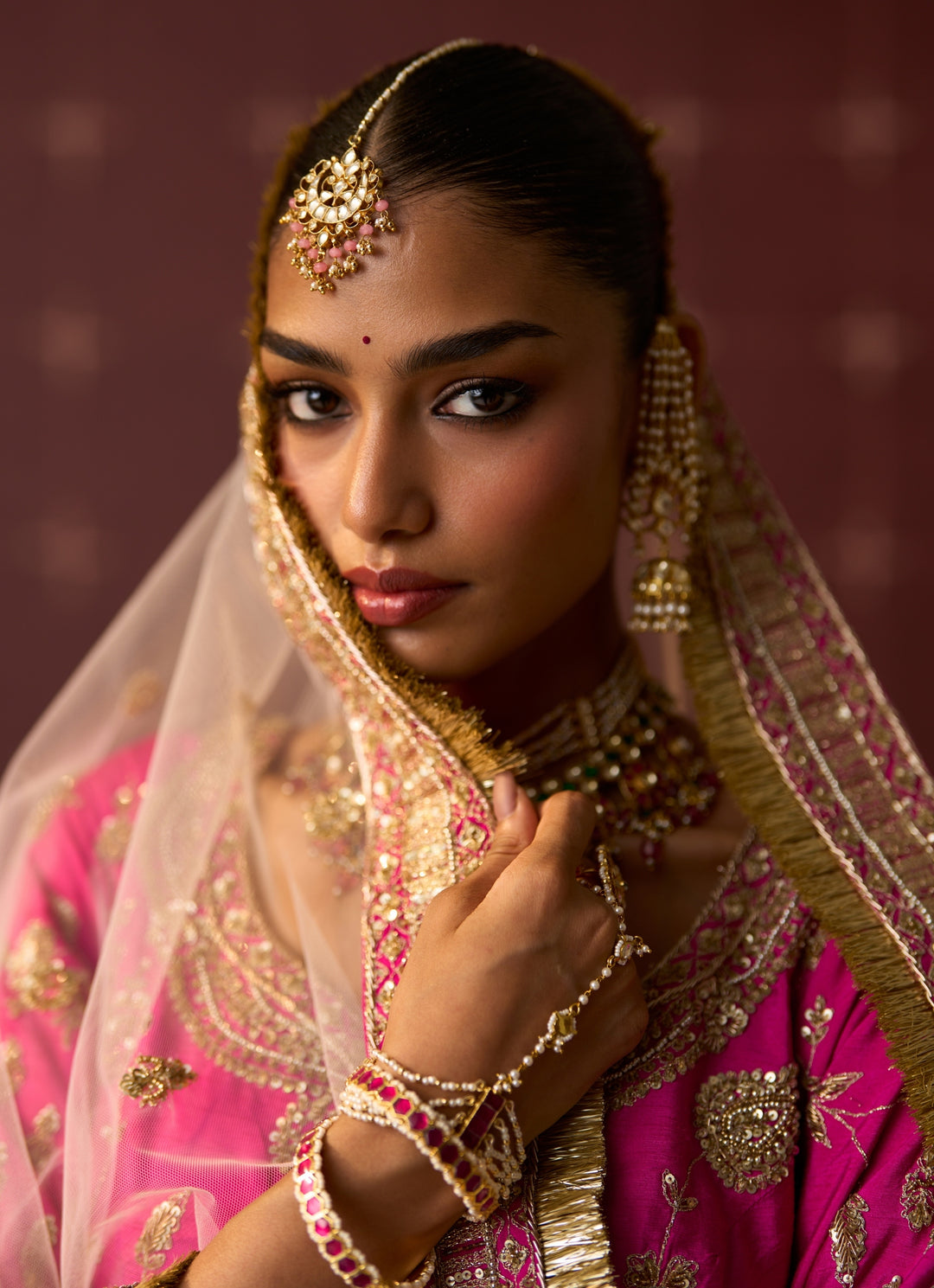 Hot Pink Raw Silk Kurta Sharara Set
