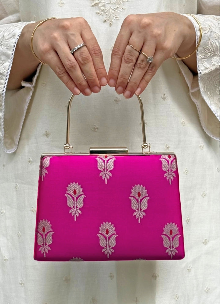 Pink Silk Clutch