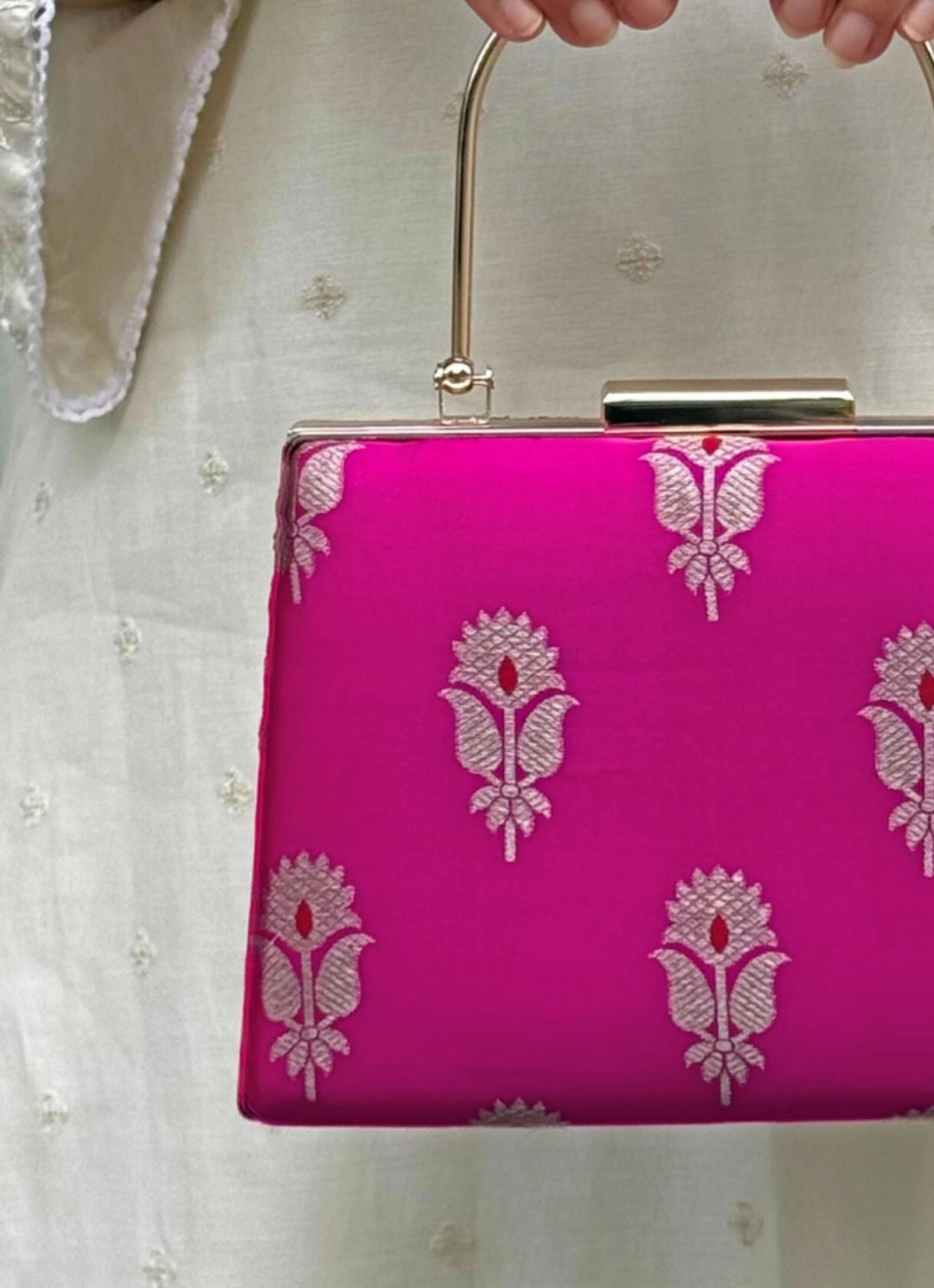Pink Silk Clutch