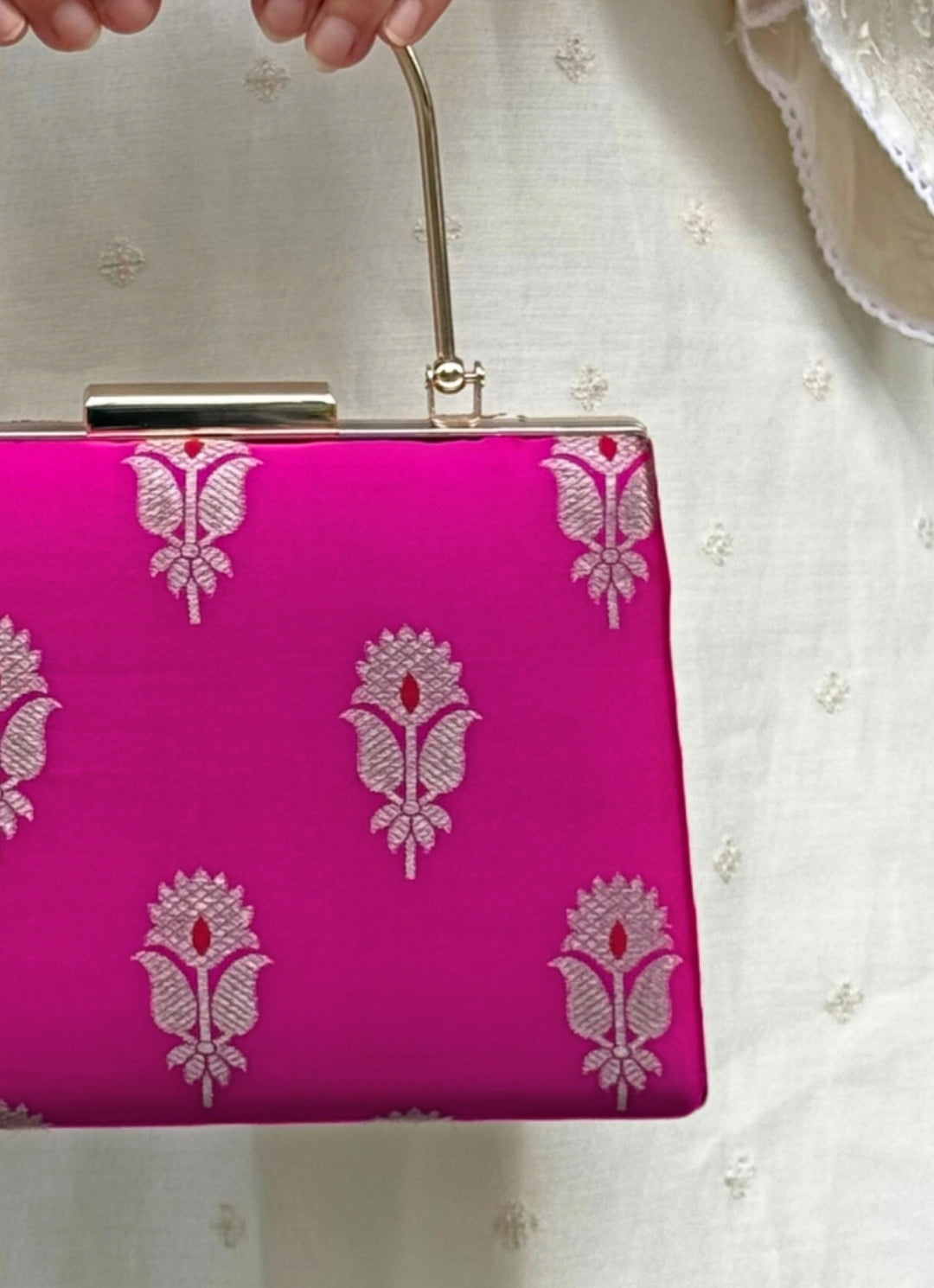 Pink Silk Clutch