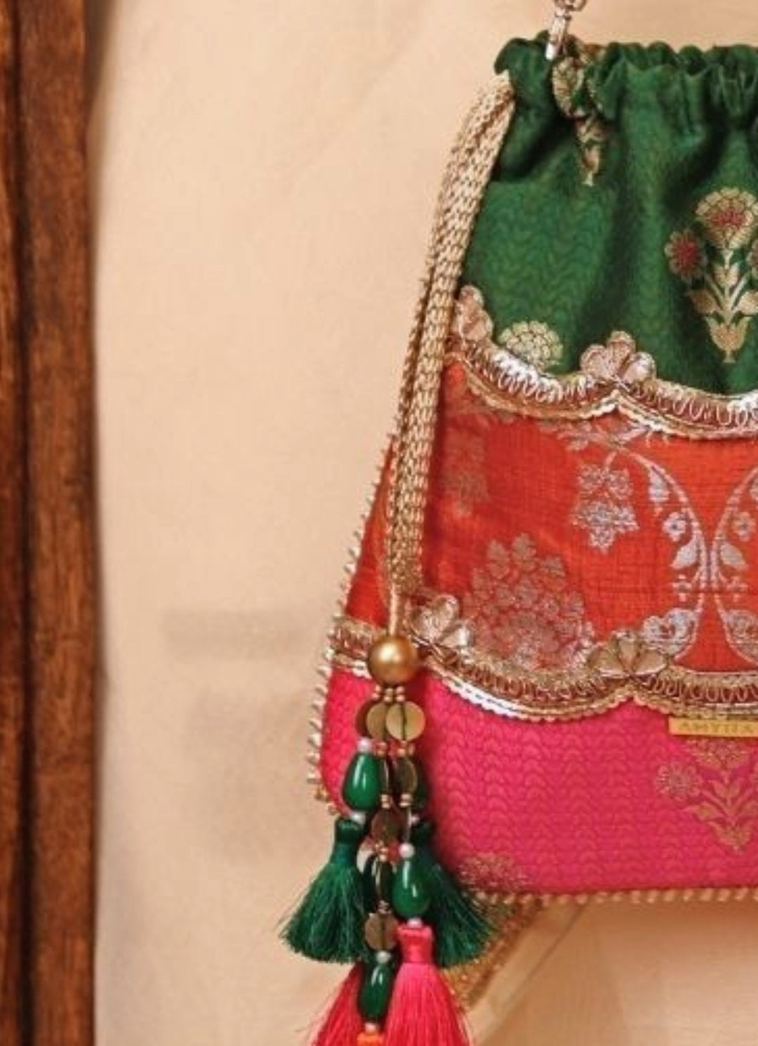 Multicolor Pure Silk Potli