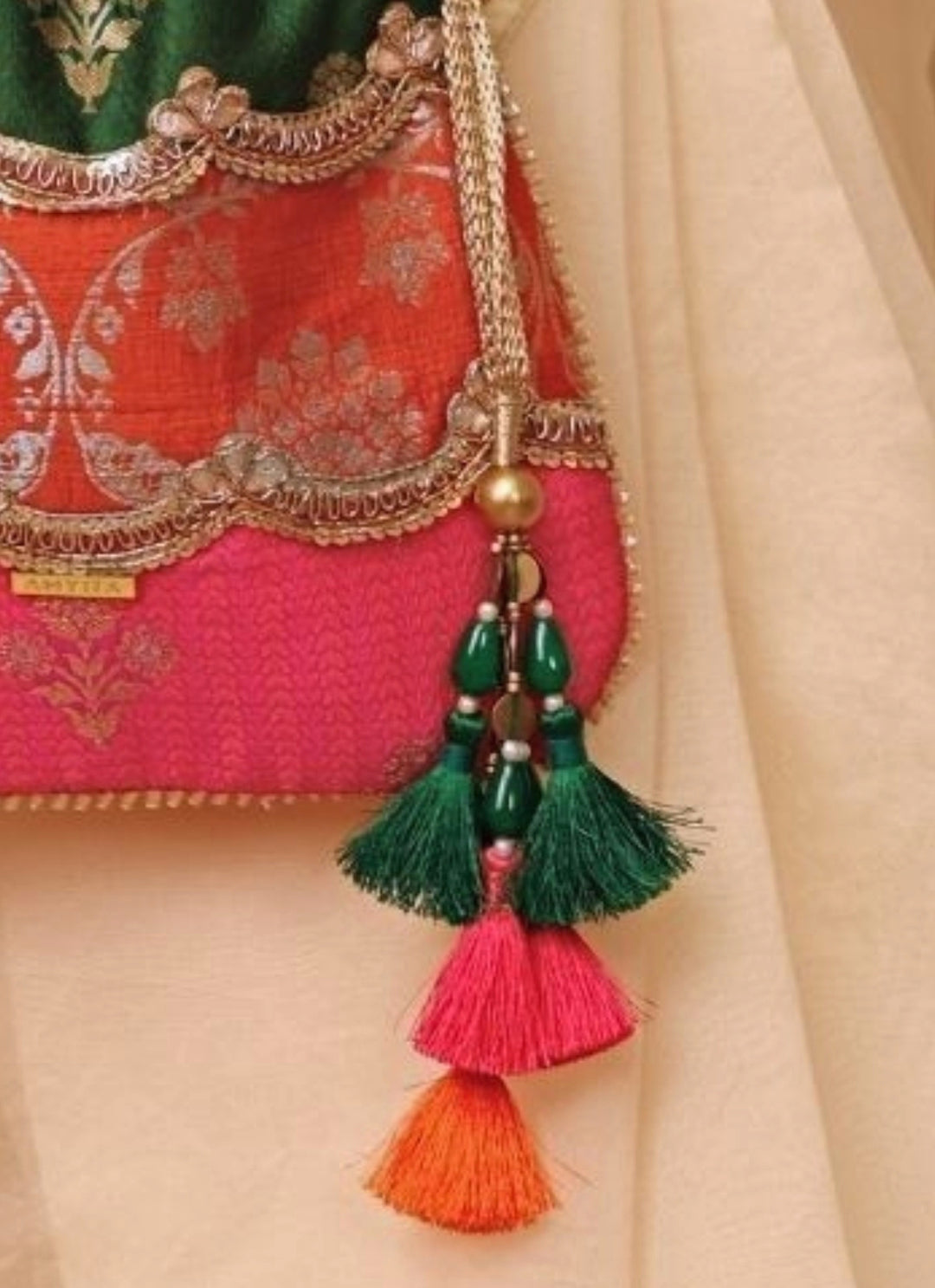 Multicolor Pure Silk Potli