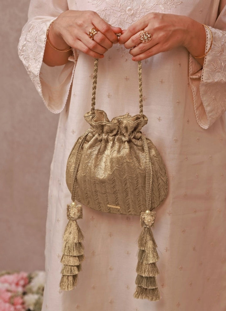 Gold Gota Embroidered Potli